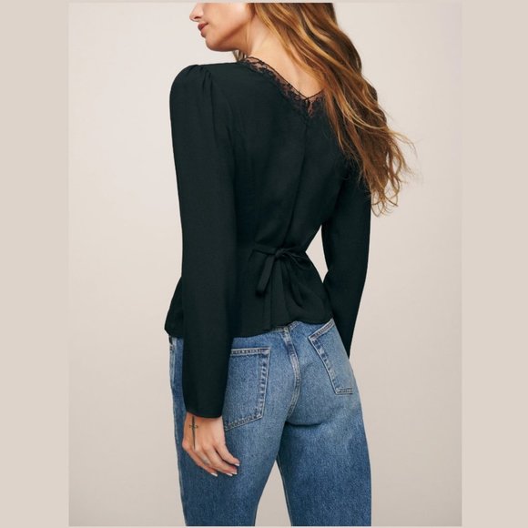 ❤️ Reformation * Nadene Top * Black ❤️ - Picture 3 of 9